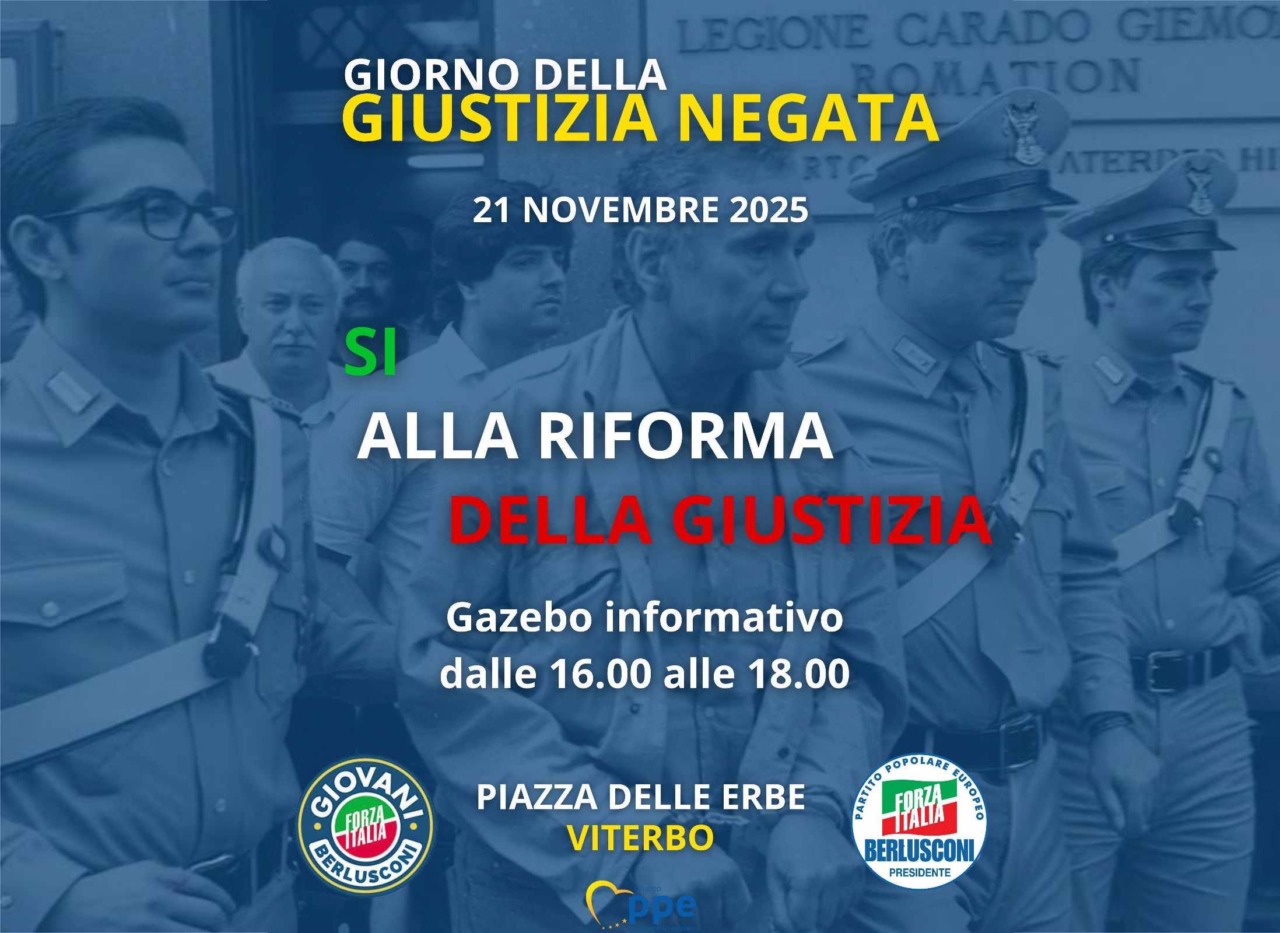 Forza Italia Viterbo in piazza per il giorno della giustizia negata