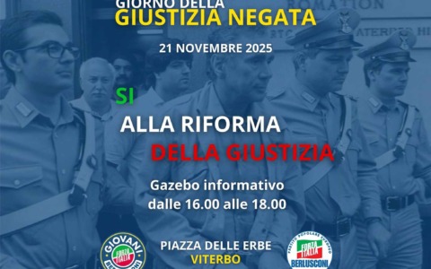 Forza Italia Viterbo in piazza per il giorno della giustizia negata