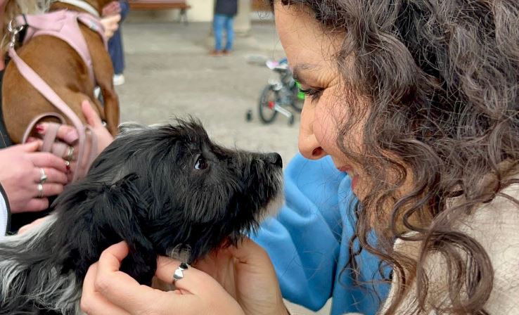 Folla in piazza per la benedizione degli animali
